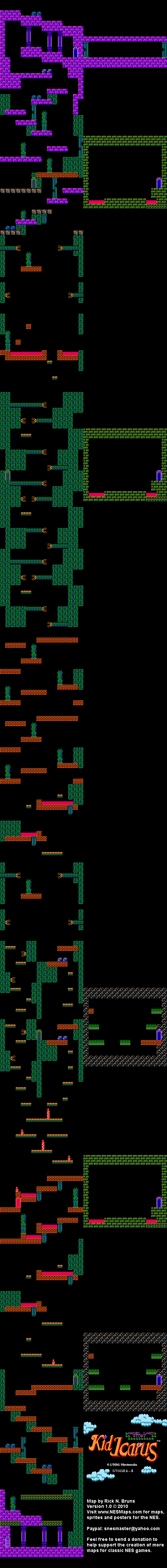 Kid Icarus - Stage 1-3 - NES Map BG