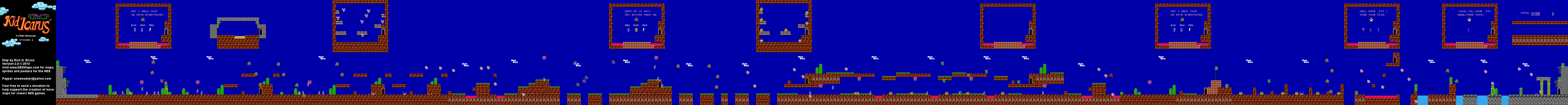 Kid Icarus - Stage 2-1 - NES Map