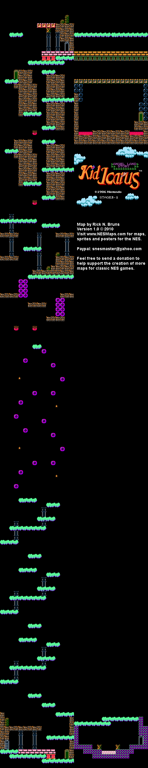 Kid Icarus - Stage 3-1 - NES Map BG