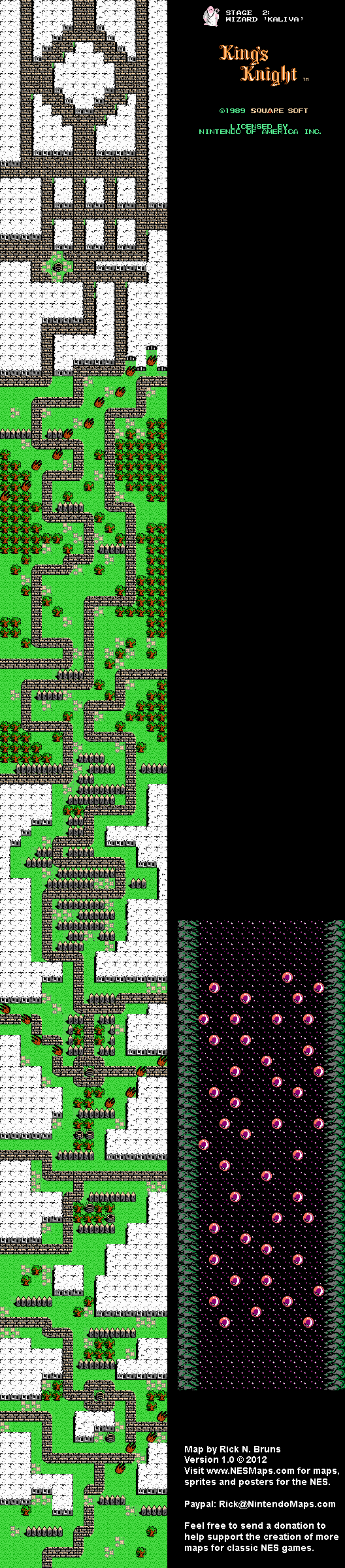 King's Knight - Stage 2 - Nintendo NES Map BG