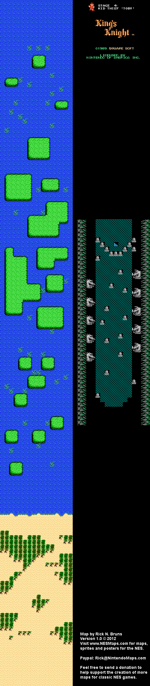 King's Knight - Stage 4 - Nintendo NES Map BG