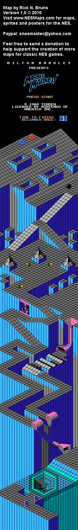 Marble Madness - Level 2 Beginner Race Nintendo NES Map