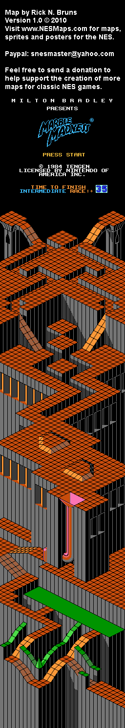 Marble Madness - Level 3 Intermediate Race Nintendo NES Map BG