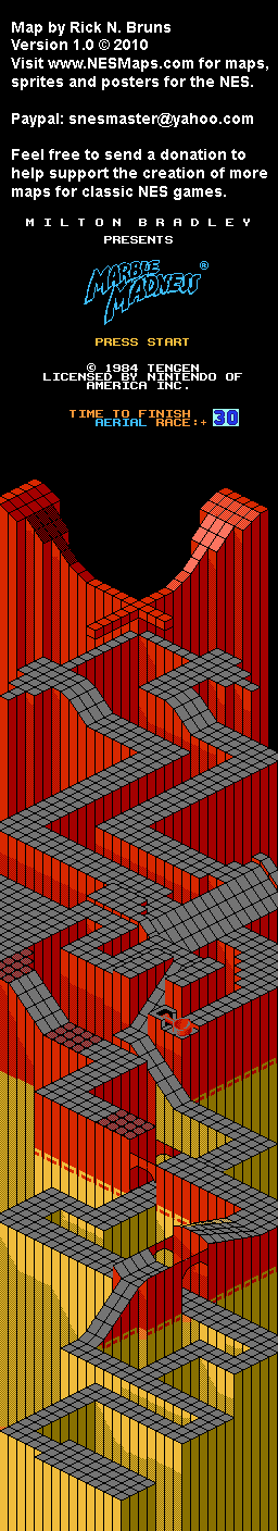 Marble Madness - Level 4 Aerial Race Nintendo NES Map BG