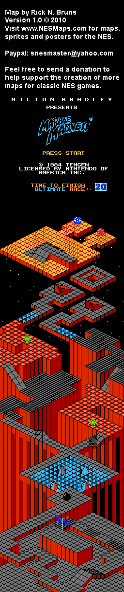 Marble Madness - Level 6 Ultimate Race Nintendo NES Map