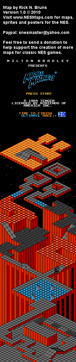 Marble Madness - Level 6 Ultimate Race Nintendo NES Map BG