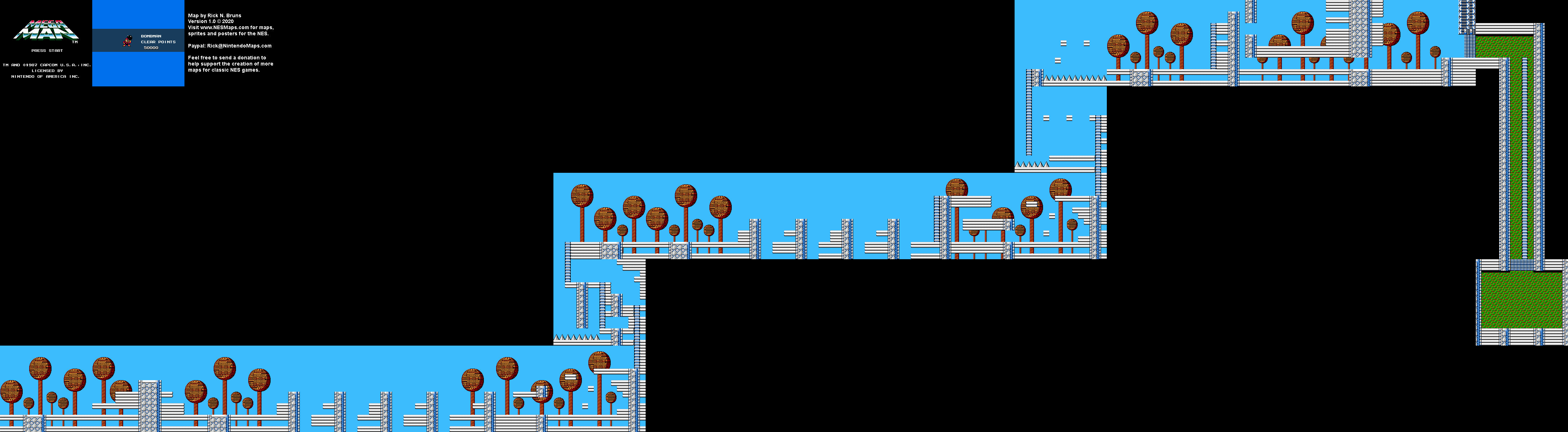 Mega Man - Bomb Man Stage Nintendo NES Map BG