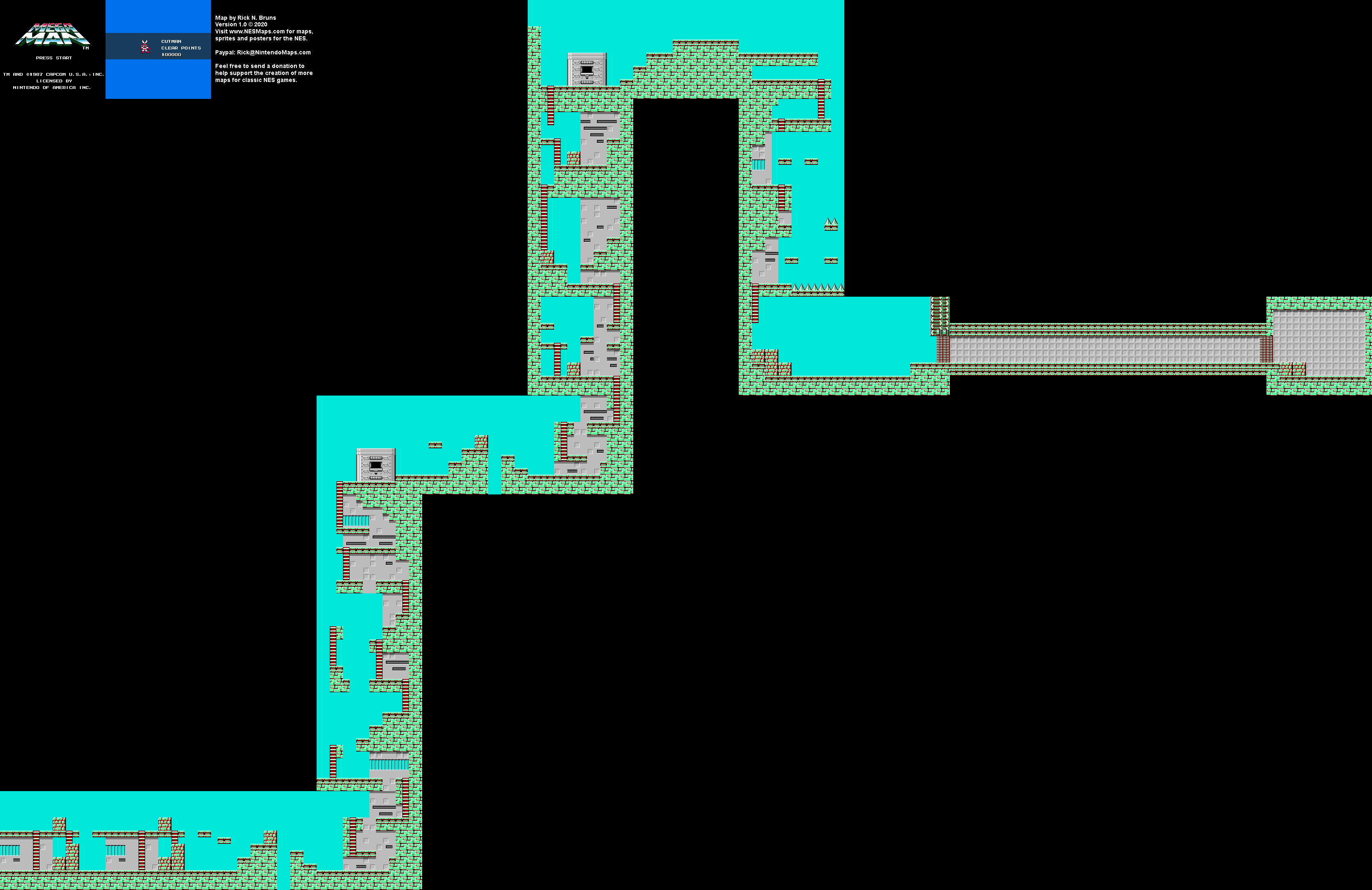 Mega Man - Cut Man Stage Nintendo NES Map BG