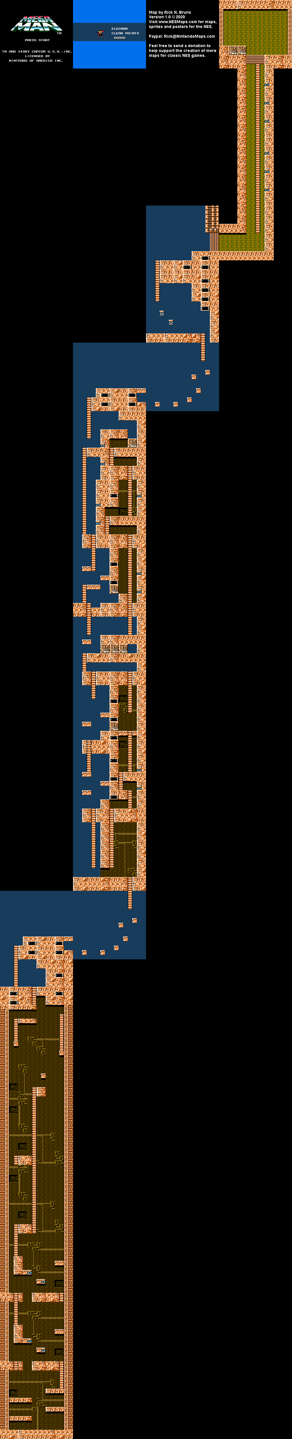 Mega Man - Elec Man Stage Nintendo NES Map BG