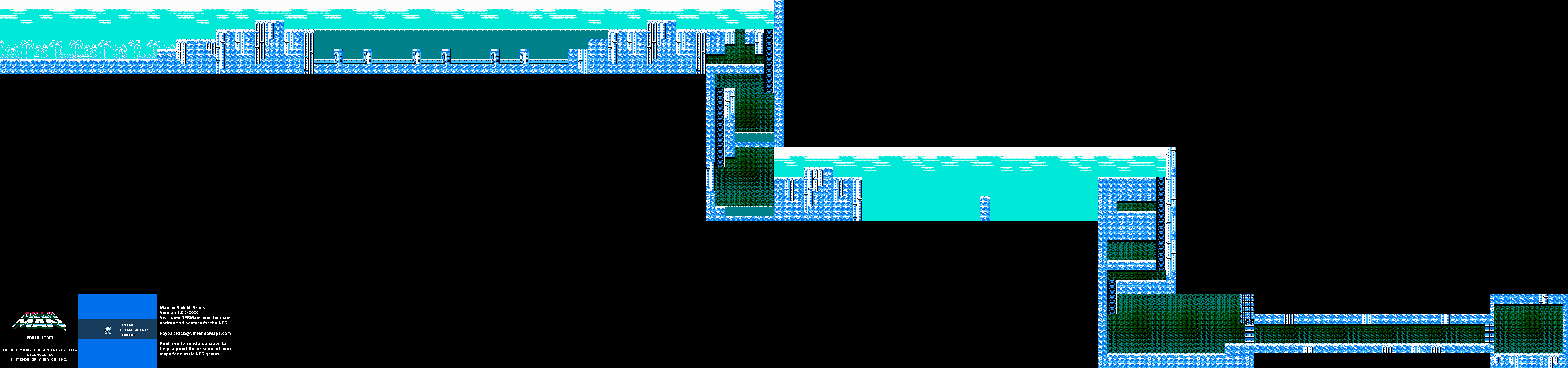 Mega Man - Ice Man Stage Nintendo NES Map BG