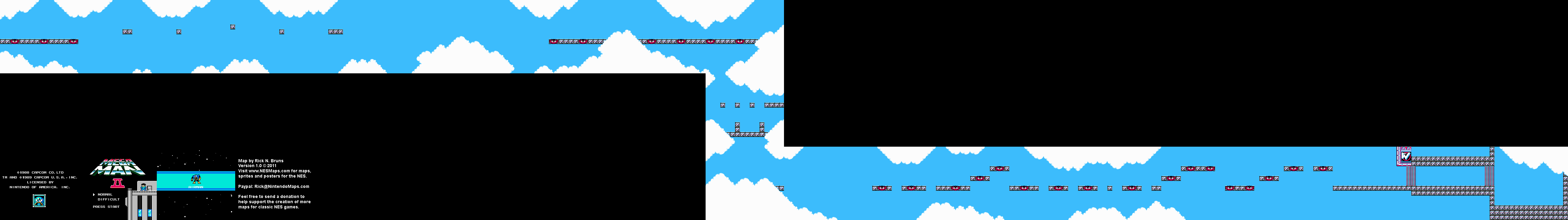 Mega Man II 2 - Air Man Stage Nintendo NES Map BG