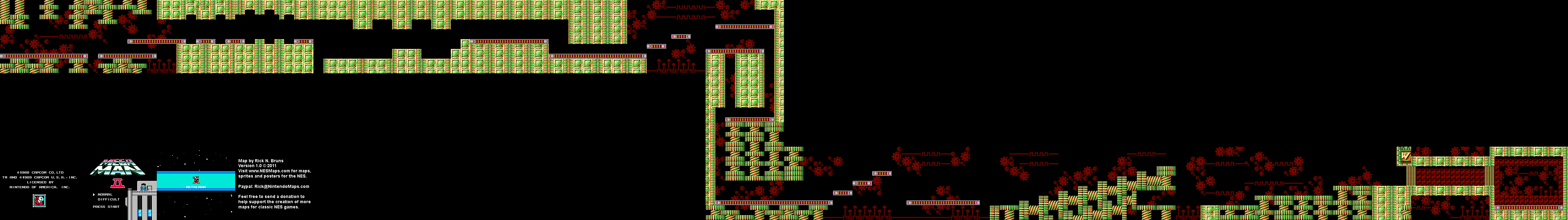 Mega Man II 2 - Metal Man Stage Nintendo NES Map BG