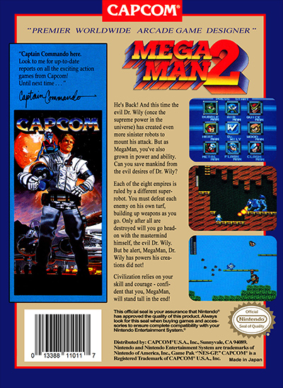 Mega Man 2 Box Cover Back