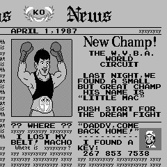 Mike Tyson's Punch-Out!! Newspaper Screen - Nintendo NES