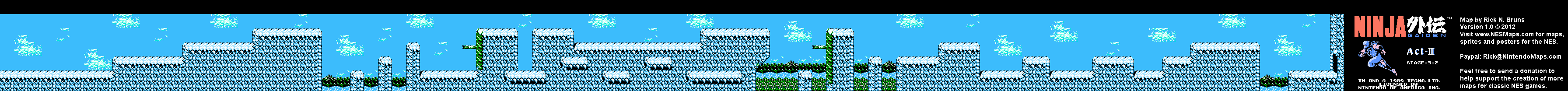 Ninja Gaiden - Stage 3-2 - Nintendo NES Map BG