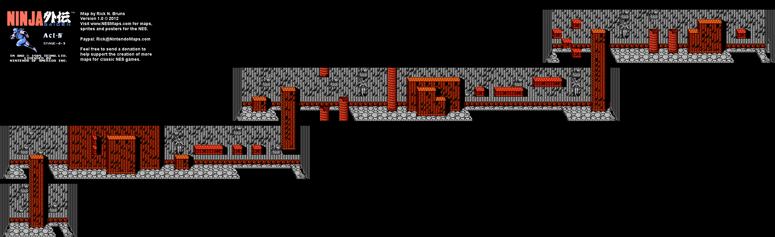 Ninja Gaiden - Stage 4-3 - Nintendo NES Map BG