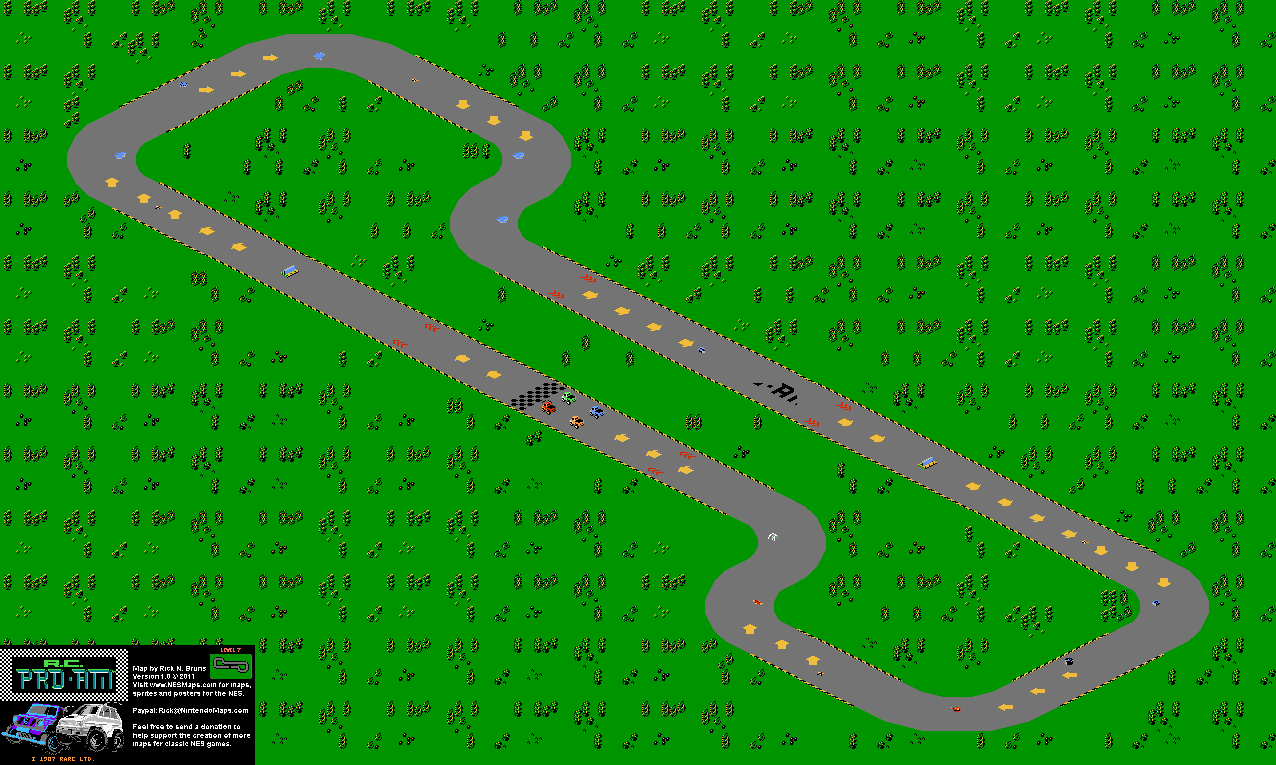 R.C. Pro-Am - Level 7 Nintendo NES Map