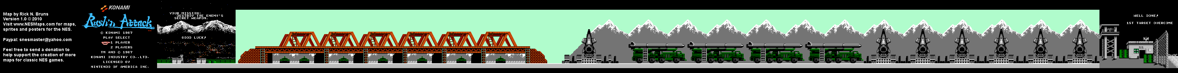Rush'n Attack - Level 1 Nintendo NES Map BG
