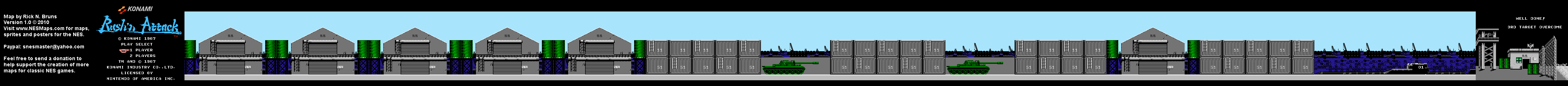 Rush'n Attack - Level 3 Nintendo NES Map BG