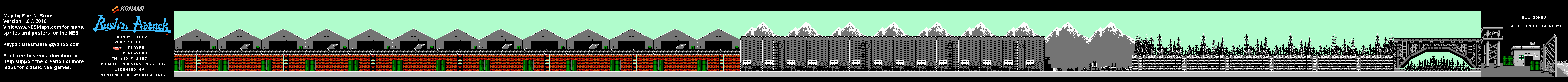 Rush'n Attack - Level 4 Nintendo NES Map BG