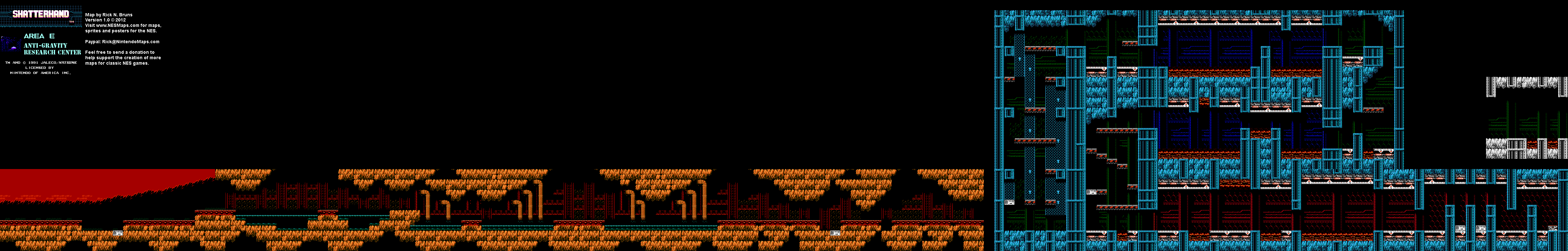 Shatterhand - Area E Anti-Gravity Research Center - Nintendo NES Map BG