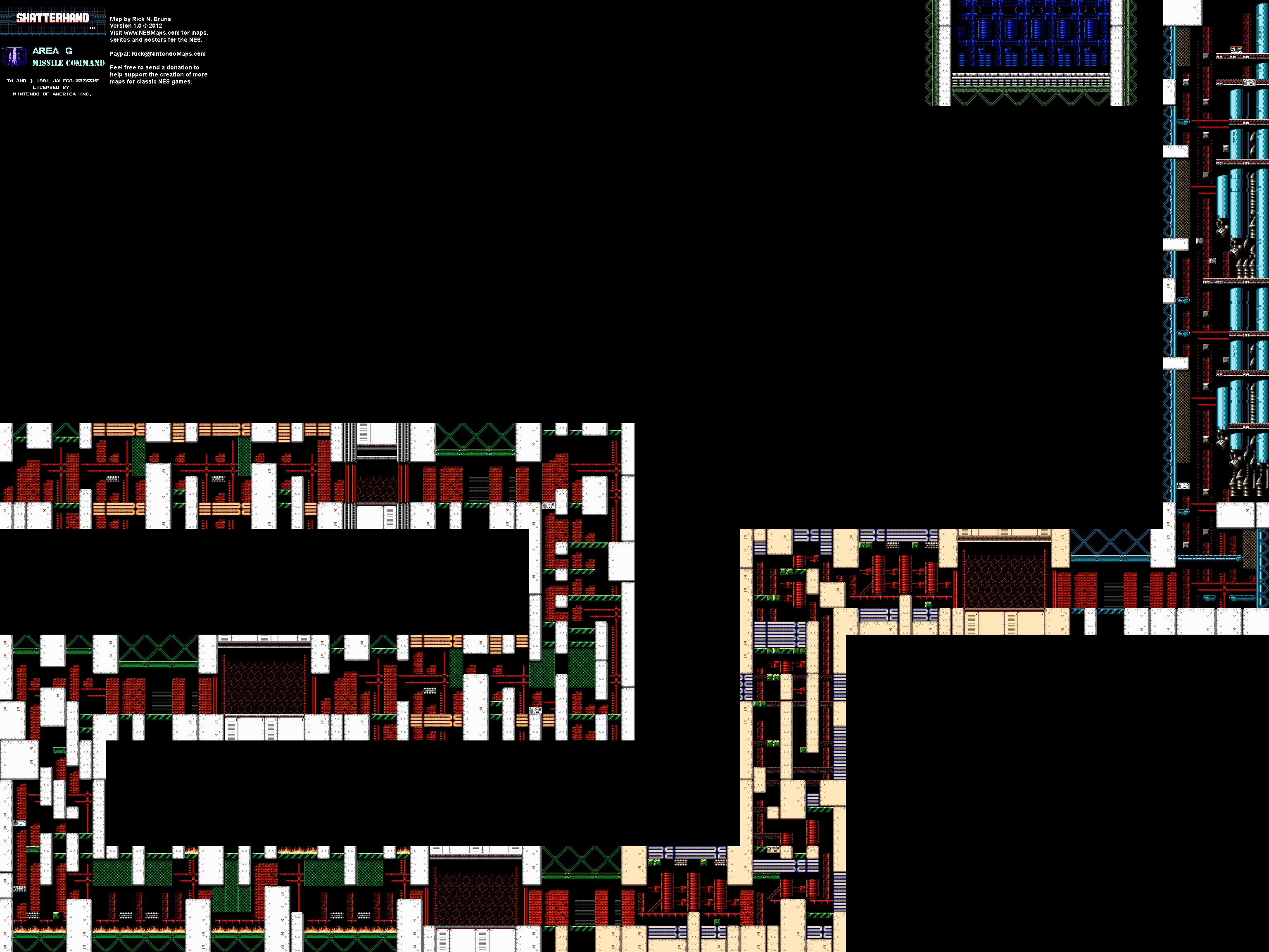 Shatterhand - Area G Missile Command - Nintendo NES Map BG