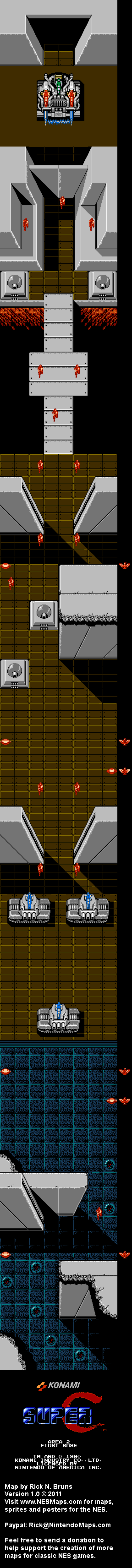 Super C - Area 2 - Nintendo NES Map
