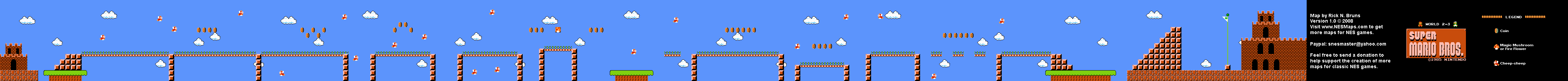 Super Mario Brothers - World 2-3 Nintendo NES Map