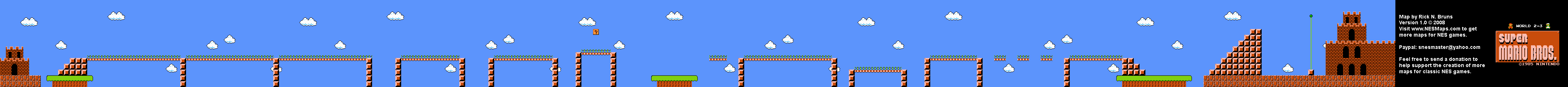 Super Mario Brothers - World 2-3 Nintendo NES Background Only Map