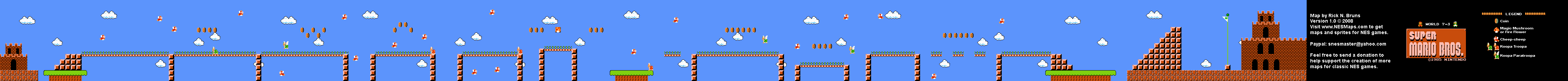 Super Mario Brothers - World 7-3 Nintendo NES Map