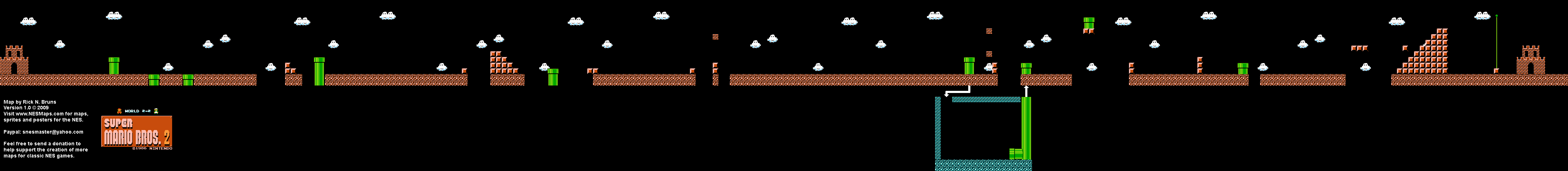 Super Mario Bros. 2 (Japan) - World 2-2 Nintendo NES Famicom FDS BG Map
