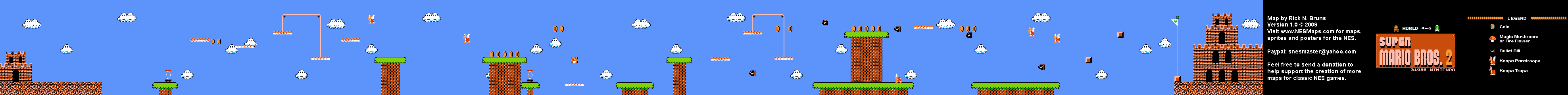 Super Mario Bros. 2 (Japan) - World 4-3 Nintendo NES Famicom FDS Map