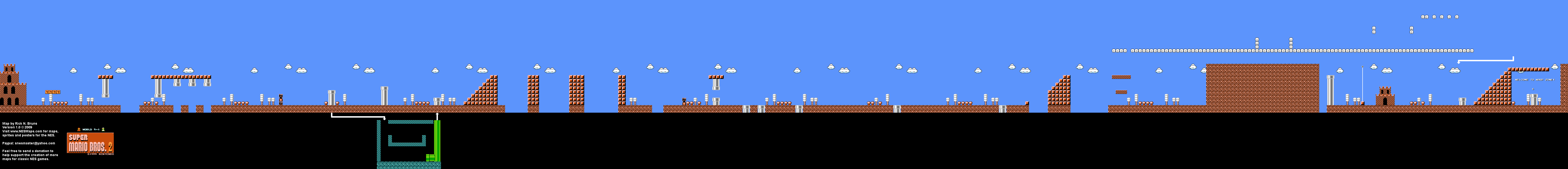Super Mario Bros. 2 (Japan) - World 5-1 Nintendo NES Famicom FDS BG Map