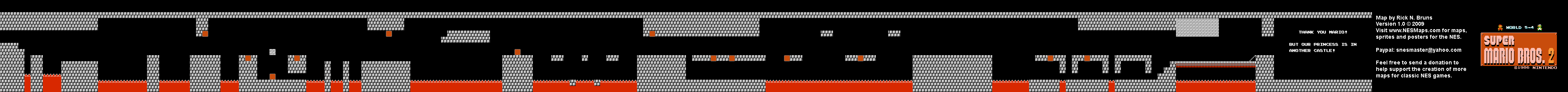 Super Mario Bros. 2 (Japan) - World 5-4 Nintendo NES Famicom FDS BG Map