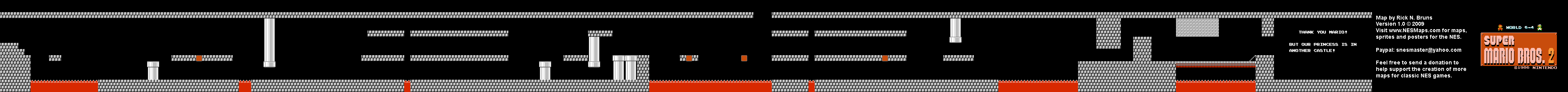 Super Mario Bros. 2 (Japan) - World 6-4 Nintendo NES Famicom FDS BG Map