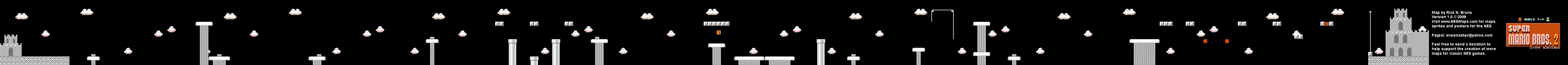 Super Mario Bros. 2 (Japan) - World 7-3 Nintendo NES Famicom FDS BG Map