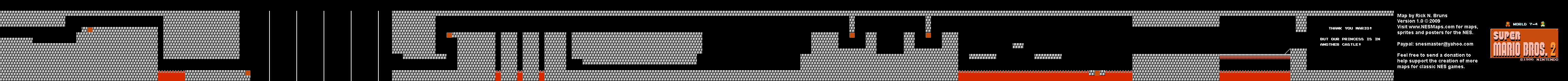 Super Mario Bros. 2 (Japan) - World 7-4 Nintendo NES Famicom FDS BG Map