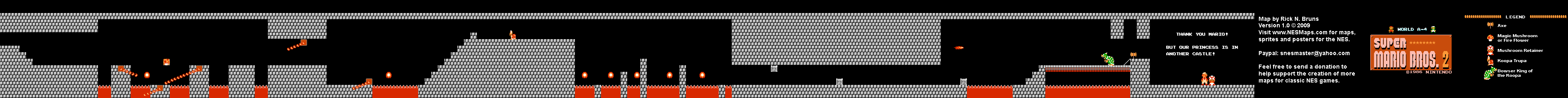 Super Mario Bros. 2 (Japan) - World A-4 Nintendo NES Famicom FDS Map