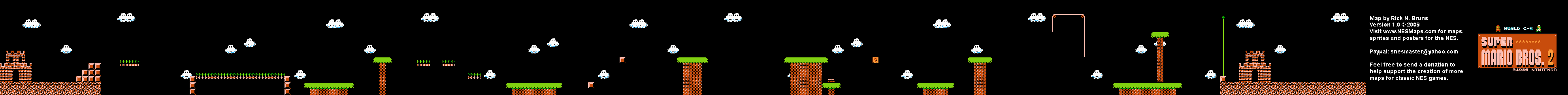 Super Mario Bros. 2 (Japan) - World C-2 Nintendo NES Famicom FDS BG Map