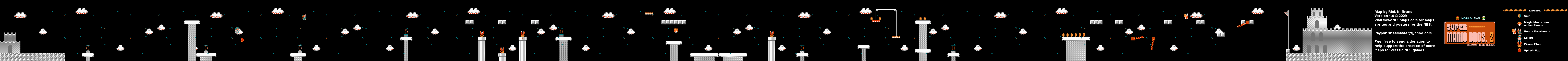 Super Mario Bros. 2 (Japan) - World C-3 Nintendo NES Famicom FDS Map