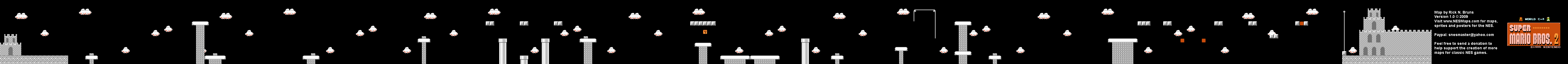 Super Mario Bros. 2 (Japan) - World C-3 Nintendo NES Famicom FDS BG Map