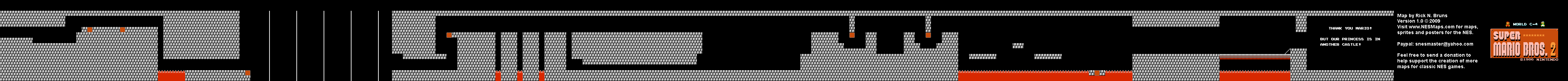 Super Mario Bros. 2 (Japan) - World C-4 Nintendo NES Famicom FDS BG Map