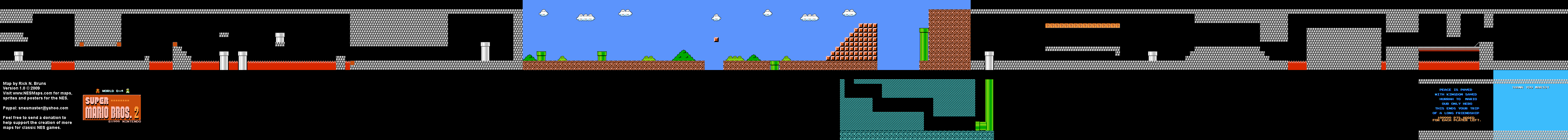 Super Mario Bros. 2 (Japan) - World D-4 Nintendo NES Famicom FDS BG Map