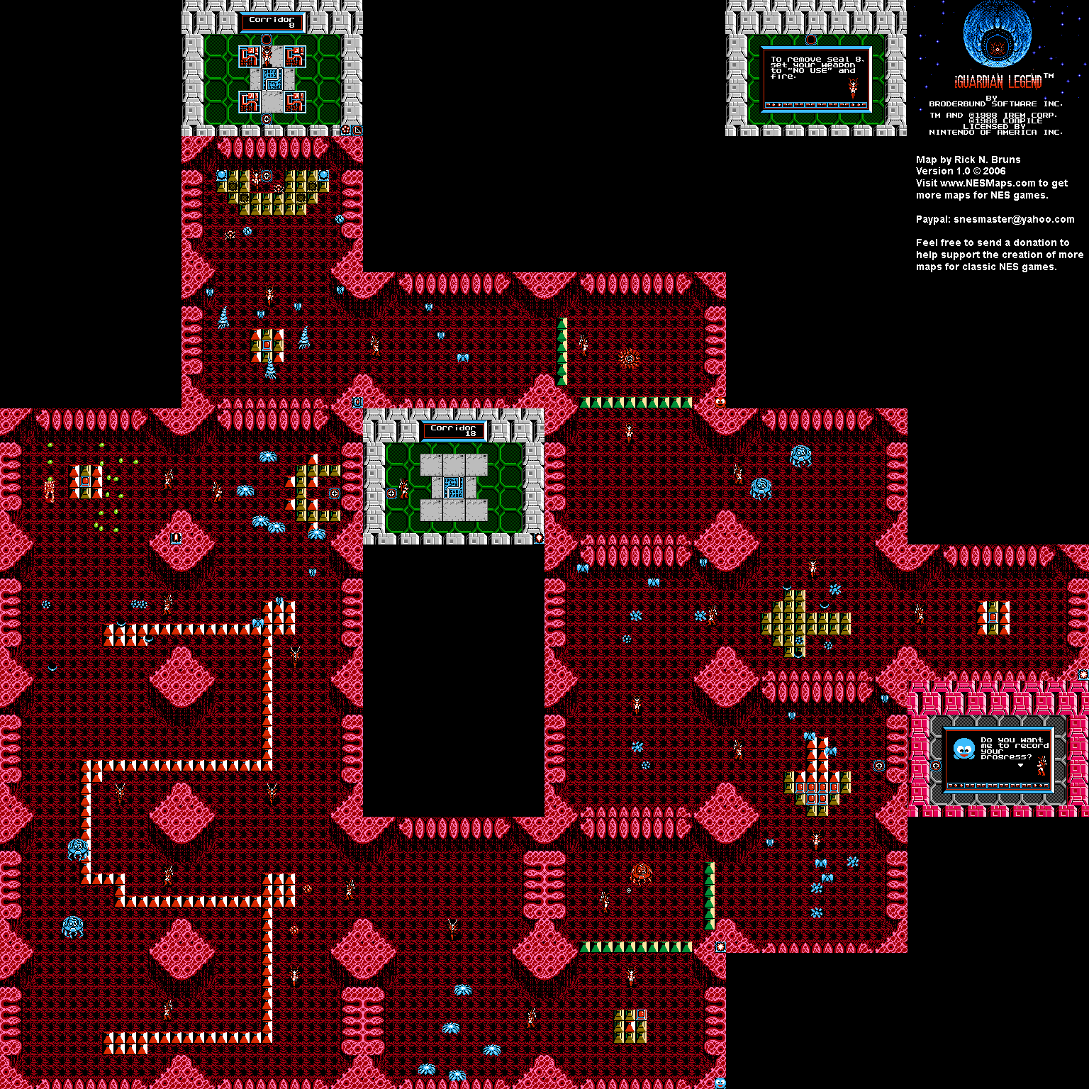 The Guardian Legend - Area 8 - NES Map