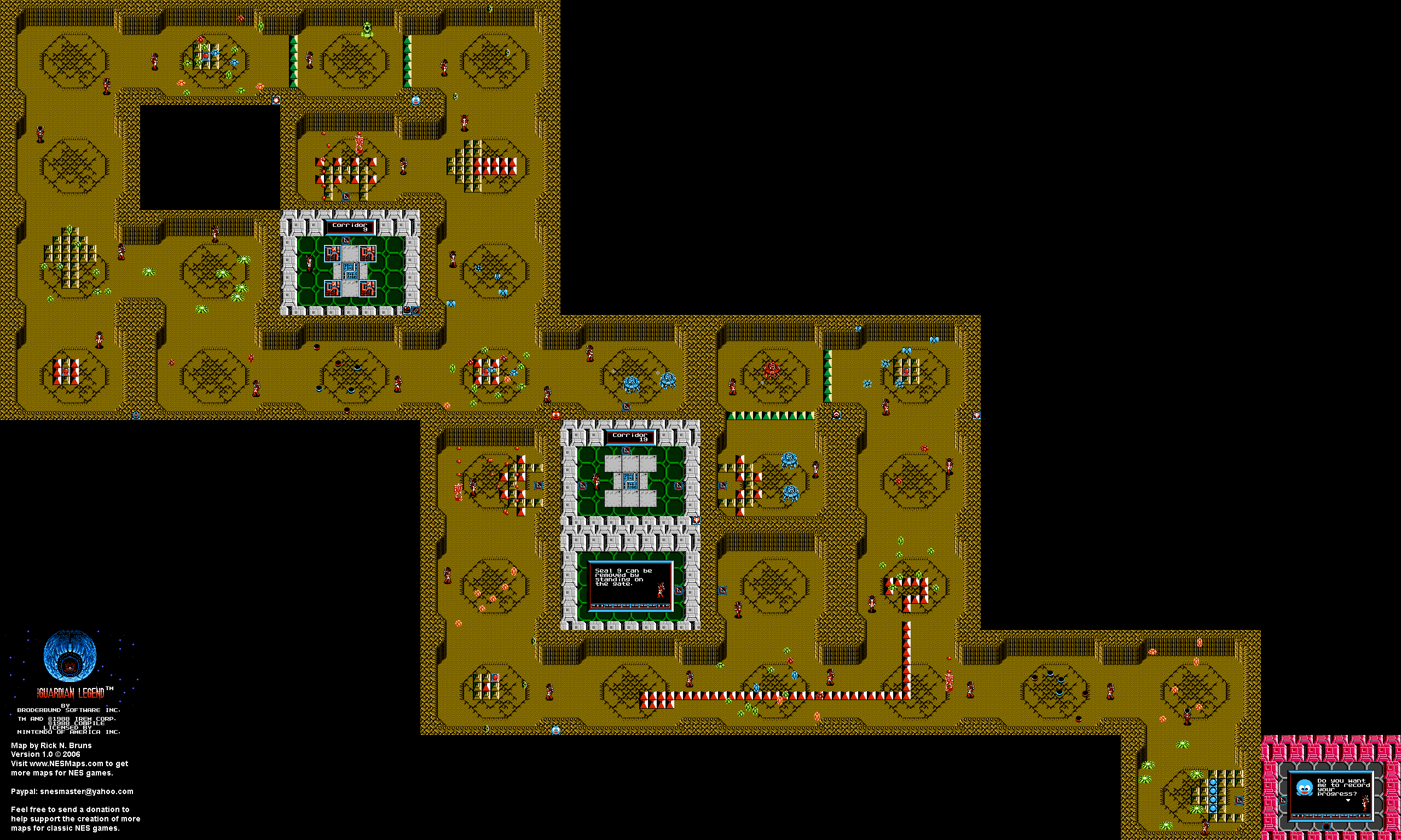 The Guardian Legend - Area 9 - NES Map