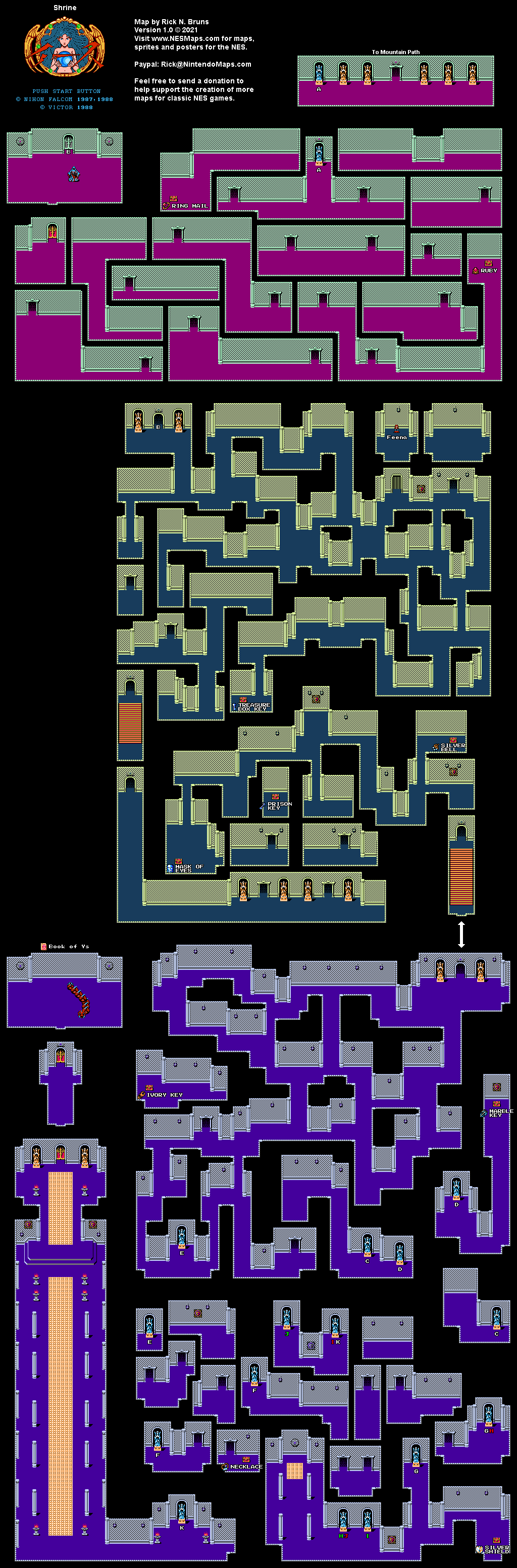 Ys 1 Area 5 Shrine Nintendo - Ys1Area5Map
