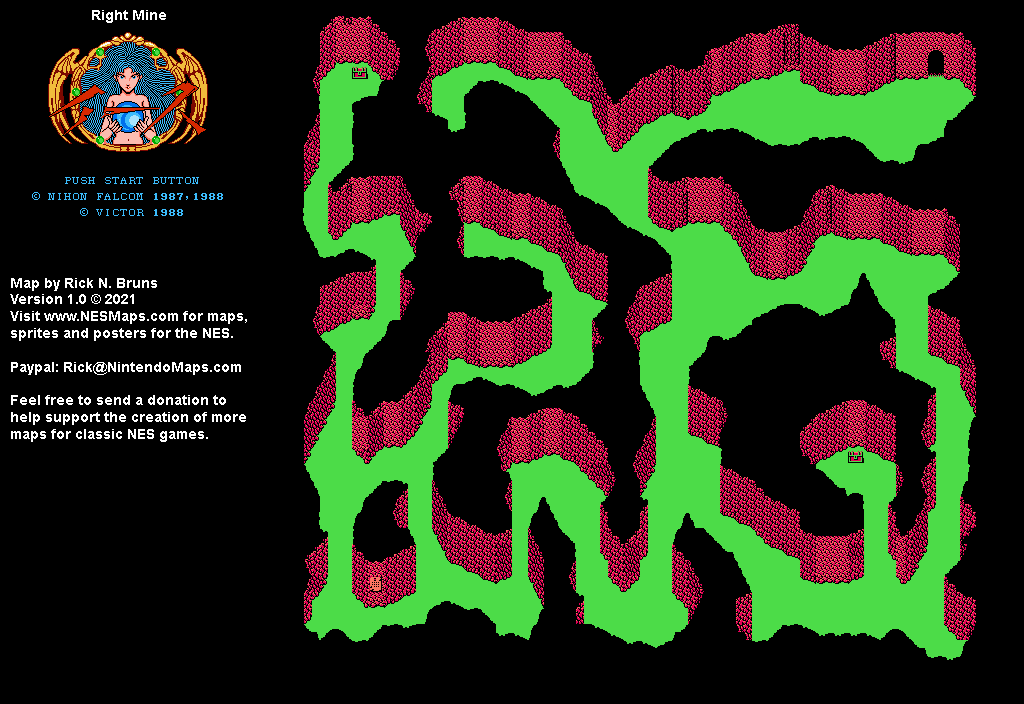 Ys 1 - Right Mine - Nintendo NES Famicom Map BG