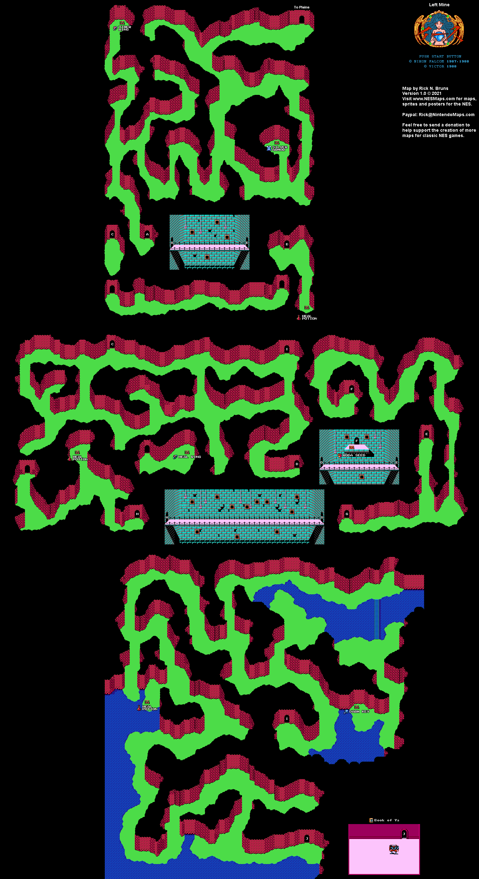Ys 1 Area 7 Left Mine Nintendo - Ys1Area7Map