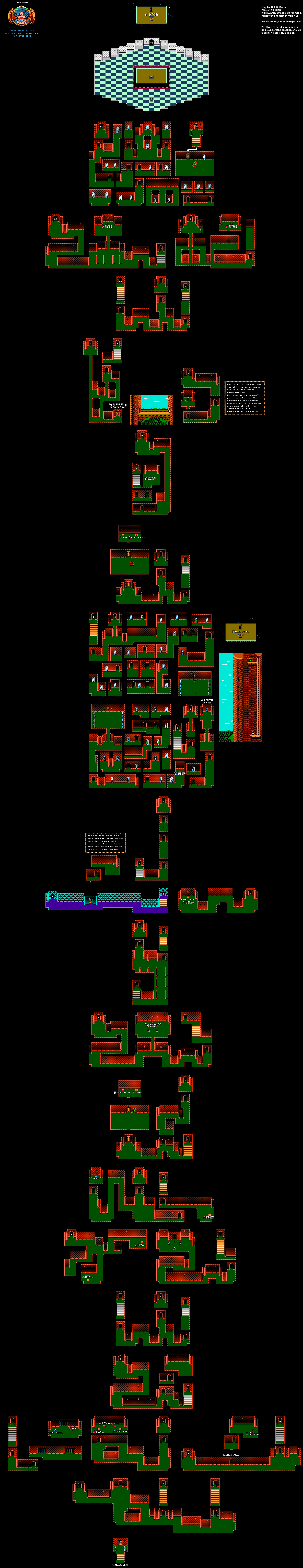 Ys 1 Area 8 Darm Tower Nintendo - Ys1Area8Map