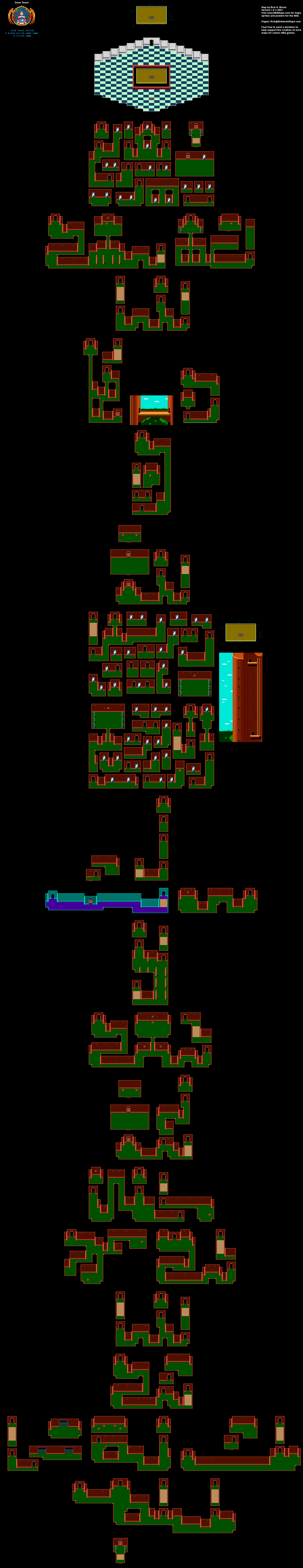 Ys 1 - Darm Tower - Nintendo NES Famicom Map BG